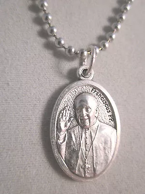 Pope Francis / The Vatican Medal Italy Pendant Necklace 24  Ball Bead Chain • $14.95