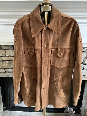 Vintage McGregor 60s 70s Suede Leather Jacket Leisure Retro Brown Size 40 • $127.05