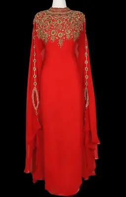£40.90 • Buy Sale New Moroccan Dubai Kaftans Abaya Farasha Dress Very Fancy Long Gown MS 414