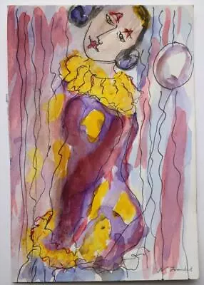 Original Modern Art By Nan Frankel - Figure In Purple • $12.37