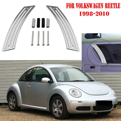 1C0868107AFYW Pair Silver Interior Door Handle Panel FOR VW Beetle Bug 1998-2010 • $29.99