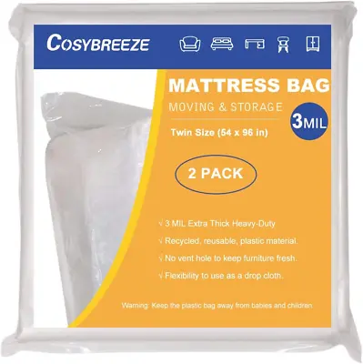 Mattress Storage Bag 2 Pack Moving Bag Heavy Duty Waterproof Mattress Protector • $16.65