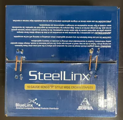 SteelLinx 16 Gauge Senco “P” Style Wide Crown Staples 1” Crown 7/8” Leg Length • $80