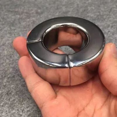 Men Ball Stretcher Weight Heavy Magnetic Stainless Steel Scrotum Ring Bondage SM • $38.99