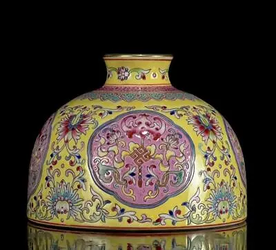 Qianlong Signed Old Chinese Colour Enamel Zun Wine Pot W/flower CK89 • $369.99