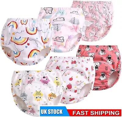 Baby Infant Waterproof Reusable Cotton Kids Potty Training Pants Nappy Boy Girls • £4.99