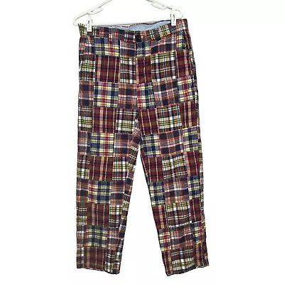 Brooks Brothers 346 Men's Madras Plaid Patchwork Chino Pants 32x29 (34x34 Tag) • $49.99