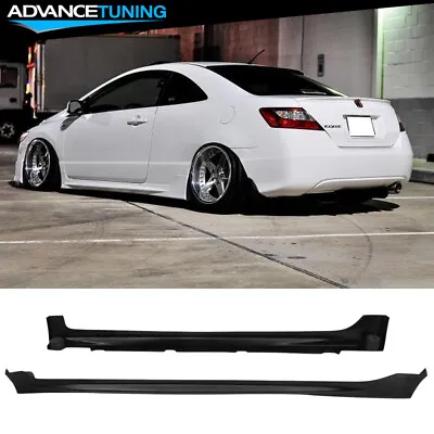 For 06-11 Honda Civic Coupe Mugen Style Side Skirts Extension Rocker Panel PU • $209.99