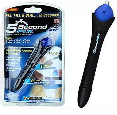 £3.49 • Buy Quick 5 Second UV Light Fix Liquid Glass Welding Compound Glue Repair Tool Pen
