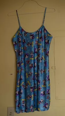 Vintage Disney Mickey & Co. L/XL Slip Dress/ Mickey And Minnie Mouse/ Blue • $24.99