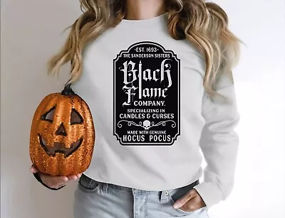 Happy Halloween Pumpkin Tee Witch Unisex Sweatshirt  Black Flame • £14.69