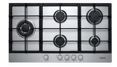 $395 • Buy EUROMAID 90cm Gas Cooktop Wtih 5 Burners, Stainless Steel | CF9GS BRAND NEW