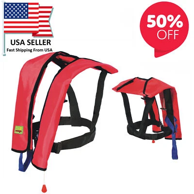$71.99 • Buy New Year Sales Auto Inflatable Life Jacket PFD Life Vest Sailing Kayak Flishing