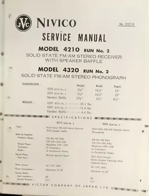 JVC - Nivico - 4210 Run #2 & 4320 Run #2 - AM/FM  Stereo System - Service Manual • $15