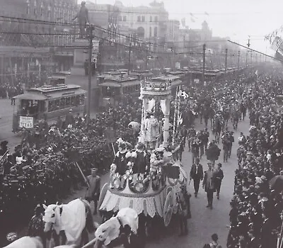 MARDI GRAS NEW ORLEANS CANEL STREET 1900 OLD SOUTH 8x10 Poster FINE ART Print   • $3.97