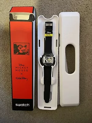 Swatch X Keith Haring X Disney Mickey Mouse  Blanc Sur Noir  Suoz337 • $124.32