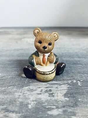 Homco Miniature Teddy Bear Figurine #1422 Boy Drums Musician Porcelain 2” • $4.46