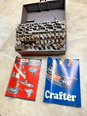 SEARS CRAFTSMAN - Router Bits And Accessories  In Case Vintage Woodworking Tools • $26.99