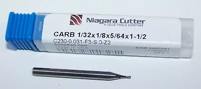 1/32  (.0312 )  End Mill Carbide 2 Flute Stub .078  Flute Length NIAGARA N85261 • $9.10