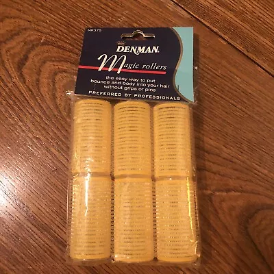New Denman Pack Of 6 Yellow Magic Rollers For Short To Medium Length Hair • £10.50