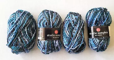 Lot Of 4 Skeins Of Mixed Blue Yarn STUDIO SAMPLES YARN BY NICOLE • $4.99