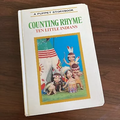 COUNTING RHYME: VINTAGE Ten Little Indians A Puppet Storybook 1968 Board Book • $29.95