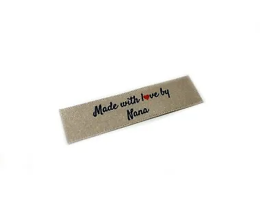 Made With Love By Nana Labels In Silver - Flat 15x50 - 40 Pack - Sew On • £9.99