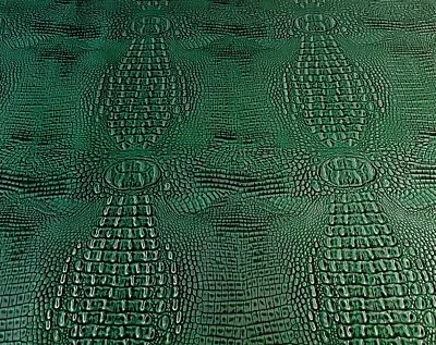 Green/ Black Big Alligator Embossed Vinyl Leather Faux Upholstery • $30