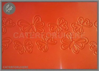 29.5x21cm BUTTERFLY BUTTERFLIES FONDANT EMBOSSING SILICONE MAT IMPRINT CUP CAKE • £9.99