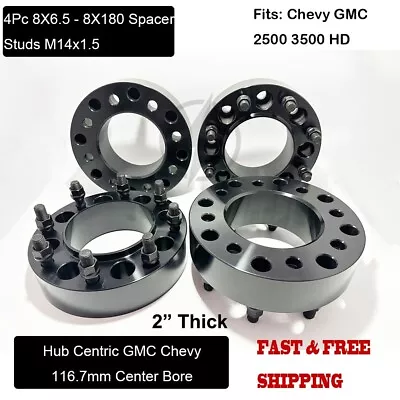 8x6.5 To 8x180 Hub Centric Wheel Adapters / 2  Spacers | CHEVY GMC 2500/3500 • $299.99