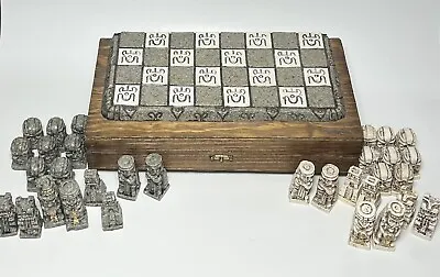 Beautiful One Of A Kind Vintage Aztec Mayan Spanish Conquistador Chess Set • $63