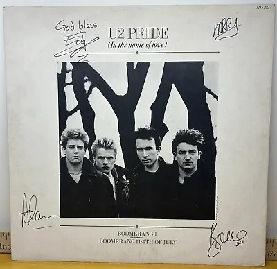 U2 Pride In The Name Of Love Band Signed X4 Bono Edge Larry Adam Autographed LP • $1200