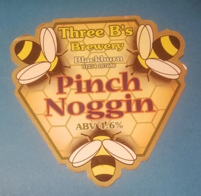 £1.50 • Buy Beer Pump Clip Badge Front THREE B'S Brewery PINCH NOGGIN Real Ale Bee Theme