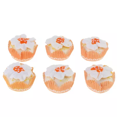 6 Pieces Fake Cup Cakes Simulation Artificial Food Cake Kitchen Toy • £6.64