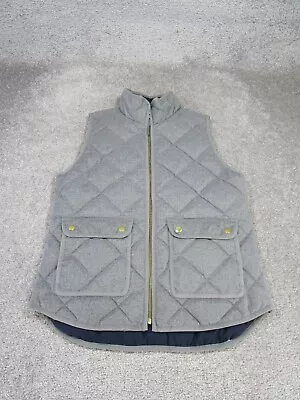 J.Crew Vest Womens Small Gray Wuilte Full Zip Outdoor • $24.99