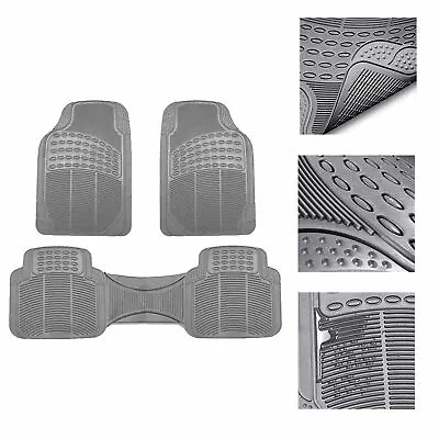 $21.99 • Buy FH Group Universal Floor Mats For Car Heavy Duty All Weather Rubber Mats - Gray