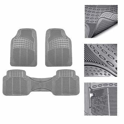 FH Group Universal Floor Mats For Car Heavy Duty All Weather Rubber Mats - Gray • $23.99