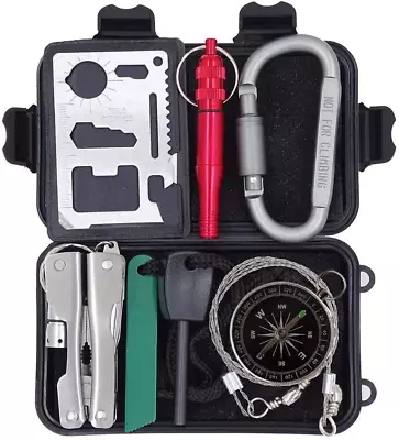 Mini Emergency Survival Gear And Equipment Outdoor Survival Kit 7 In 1 • $22.94
