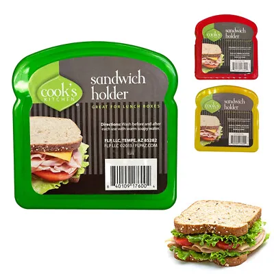 Sandwich Container Keeper Lunch Box Snack Microwave Safe Storage Hinged Hold New • $7.69