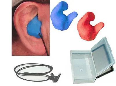 Custom Molded Ear Plugs BLUE/RED Mix Case And Lanyard New Material • $21