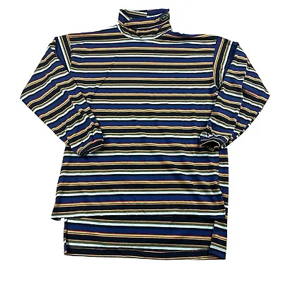 Vintage Gotcha Long Sleeve Turtleneck Shirt XL Single Stitch Made In USA Striped • $19.99