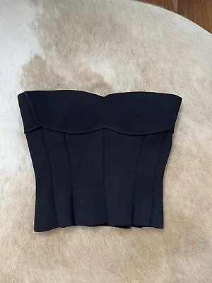 $150 • Buy Scanlan Theodore Black Crepe Knit Bustier Top