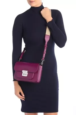 NWT MICHAEL KORS  Sloan Editor Large Leather Shoulder Bag $298 Garnet  • $119.99