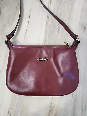 Vintage Etienne Aigner Oxblood Red Medium Shoulder Bag Purse Handbag 70s 80's  • $23