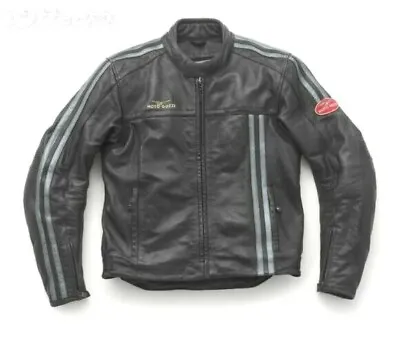 Moto Guzzi Racing Motorbike Leather Jacket Cow Hide/5 Protection Armour Inside • $166.50