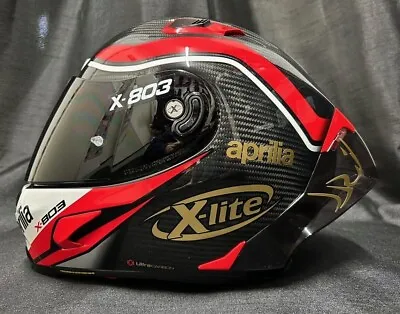 SALE X-Lite X803RS 50th FREE DARK Visor GOLD APRILIA STICKERS Motorbike Helmet • $471.23