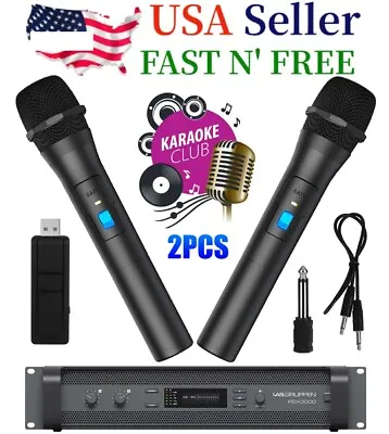 2PCS Professional VHF Wireless Microphone Handheld Mic System Karaoke W/Receiver • $25.99