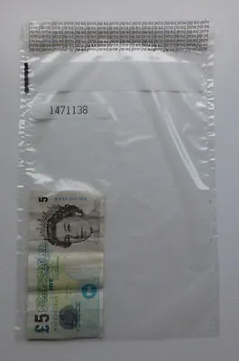  10 X Plastic Tamper Evident Note / Bank Bags / Cash / Money / Valuables LARGE • £2.85