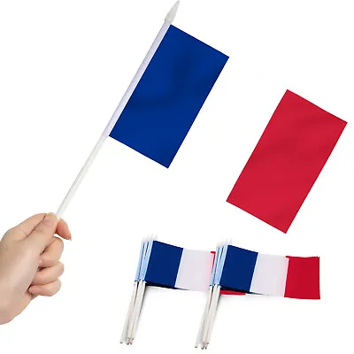 Anley France Mini Flag 12 Pack - Hand Held Small Miniature French Flags On Stick • $6.55