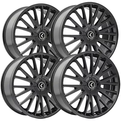 (4) Kraze KR185 Double Down 22x8.5 5x100/5x4.5  +38mm Gloss Black Wheels Rims • $1023.96